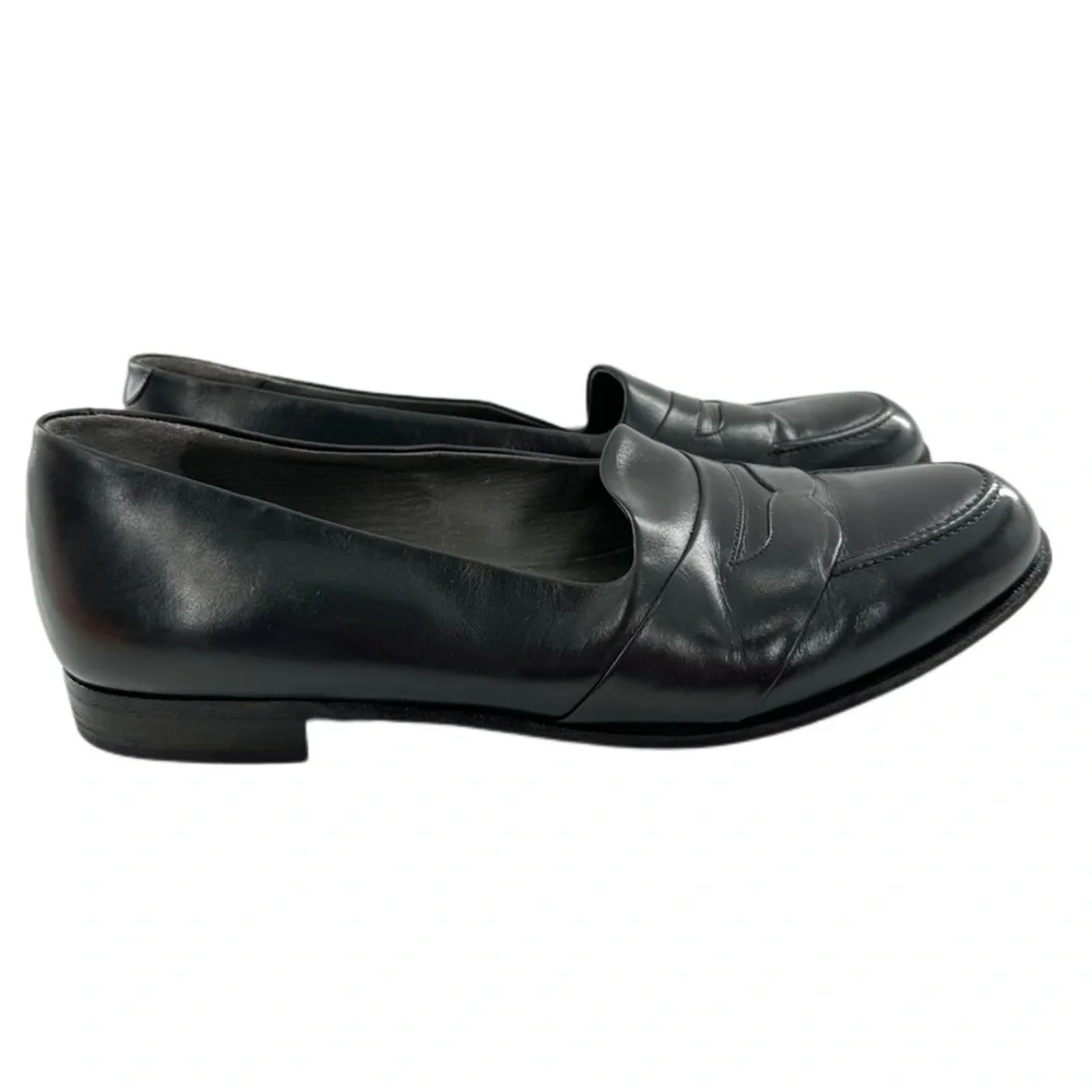Bally mens Andrew II penny loafers size 10 black leather slip on vintage 80s 90s